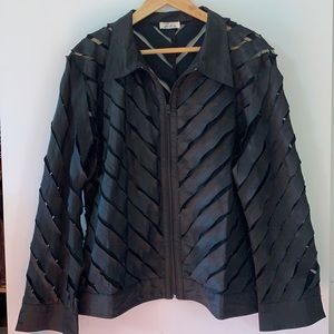 Zba (Zee ba) deconstructed sliced sheer jacket Size XL